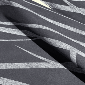 Хлопок темно-синий с графичным принтом (125459)