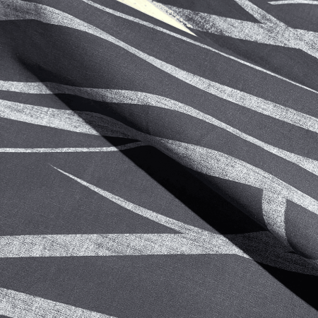 Хлопок темно-синий с графичным принтом (125459)