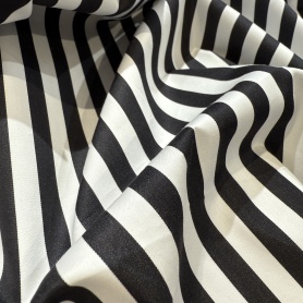 Хлопок черно-белый в полоску (128417)
