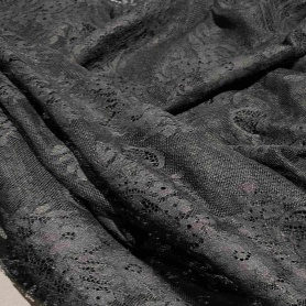 Полиэстер черный кружевной (184017-2)