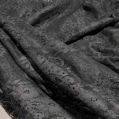 Полиэстер черный кружевной (184017-2)