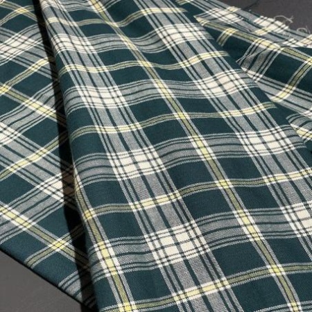 Хлопок зеленый в клетку (183942-2)