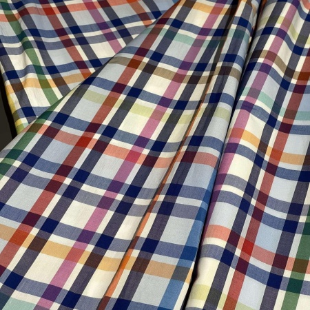 Хлопок мультиколор в клетку (143019-2)