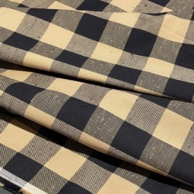 Хлопок черно-коричневый в клетку (119295)