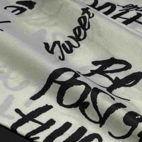 Хлопок белый с текстовым принтом (152189)