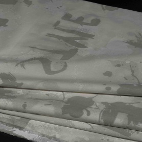 Хлопок серо-белый с абстрактным принтом "брызги" (184031)