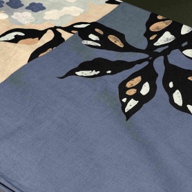 Хлопок фиолетовый с цветочным принтом (103960)