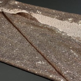 Полиэстер бежевый с пайетками (131440)