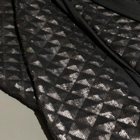 Вискоза черная с пайетками (158359)