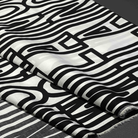 Хлопок белый с текстовым принтом (178488-1)