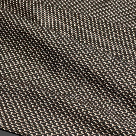 Хлопок коричневый с геометрическим принтом (187405-5)