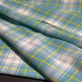 Хлопок голубой в клетку (178441)