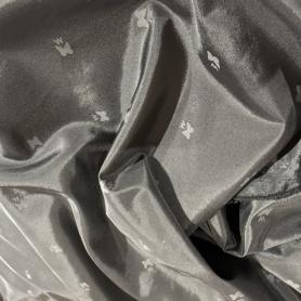 Плащевка черная с бабочками (91635)