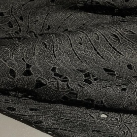 Полиэстер черный кружевной (178440)