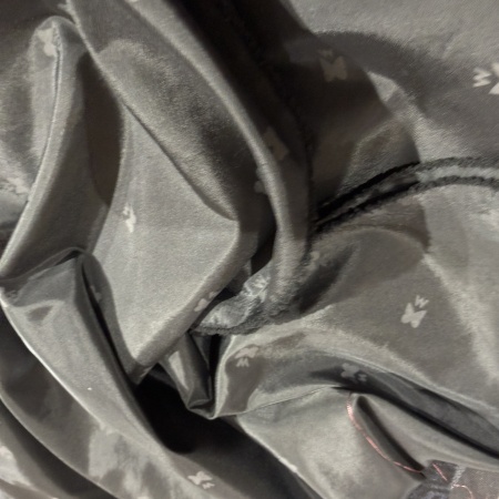 Плащевка черная с бабочками (91635)