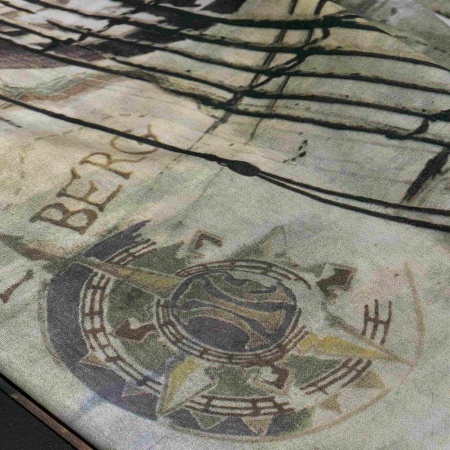 Хлопок бежевый с винтажным принтом (125452-2)