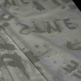 Хлопок серо-белый с абстрактным принтом "брызги" (184031)