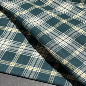 Хлопок зеленый в клетку (183942-2)