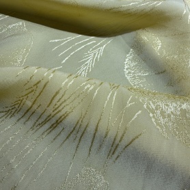 Вискоза желтая в цветочный принт (128797)