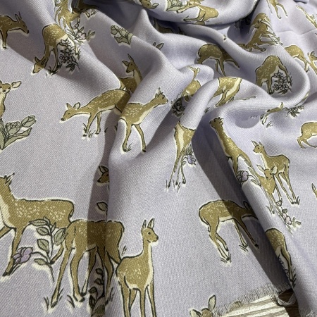 Вискоза фиолетовая с оленями (150252)