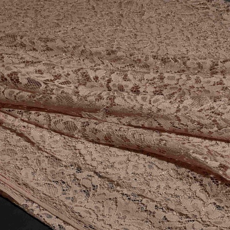 Полиэстер бежевый кружевной (119347)
