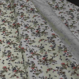 Хлопок белый с цветочным принтом (150256-3)