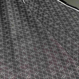 Хлопок черный с геометрическим принтом (128488)