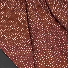 Хлопок коричневый в горошек (178463)
