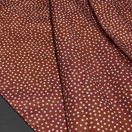 Хлопок коричневый в горошек (178463)