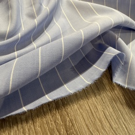 Хлопок голубой в тонкую полоску (187405-4)