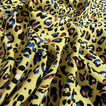 Вискоза желтая анималистичная (134488)