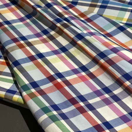 Хлопок мультиколор в клетку (143019-2)