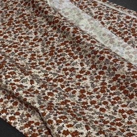 Хлопок кремовый с цветочным принтом (150259-2)