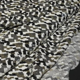 Полиэстер черно-белый с пайетками (178245-2)