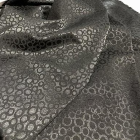 Поликоттон темно-серый с геометрическим принтом (150231-1)