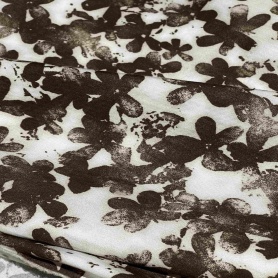 Хлопок белый с цветочным принтом (131446-1)