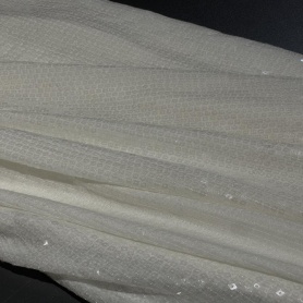 Шелк белый с пайетками (150207-1)