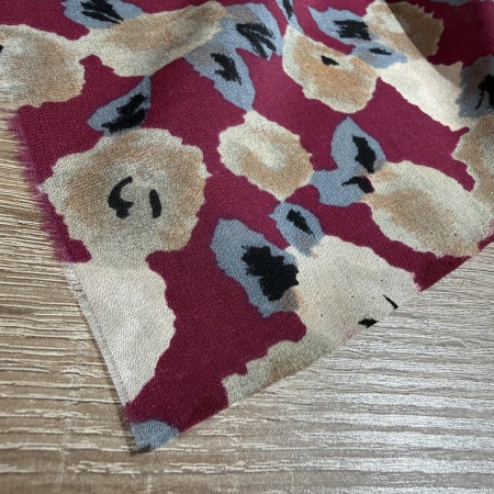 Вискоза розовая в цветочный принт (158272)