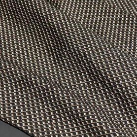 Хлопок коричневый с геометрическим принтом (187405-5)