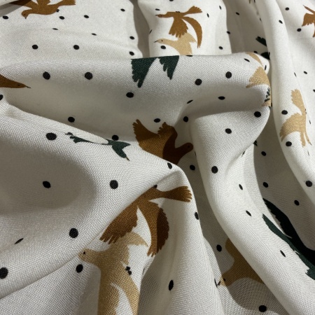 Вискоза молочная с птицами (178423)