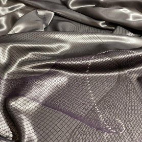 Шелк серый с геометрическим принтом (128547)