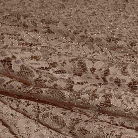 Полиэстер бежевый кружевной (119347)