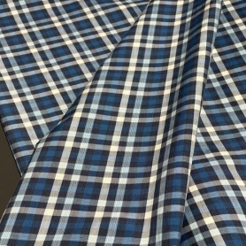 Хлопок синий в клетку (143120-2)