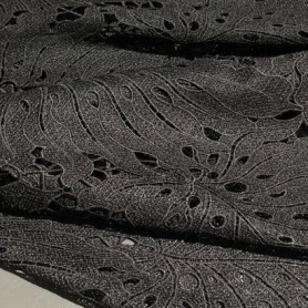 Полиэстер черный кружевной (178440)