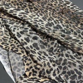 Полиэстер бежевый с анималистичным принтом (184053)