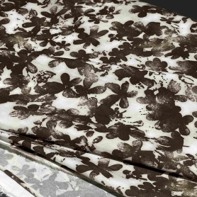 Хлопок белый с цветочным принтом (131446-1)