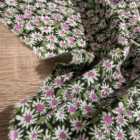 Вискоза зеленая в цветочный принт (150250)