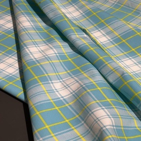 Хлопок голубой в клетку (178441)