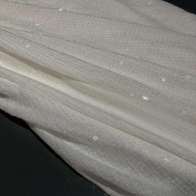 Шелк белый с пайетками (150207-1)