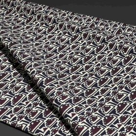 Хлопок бордовый с геометрическим принтом (122826)